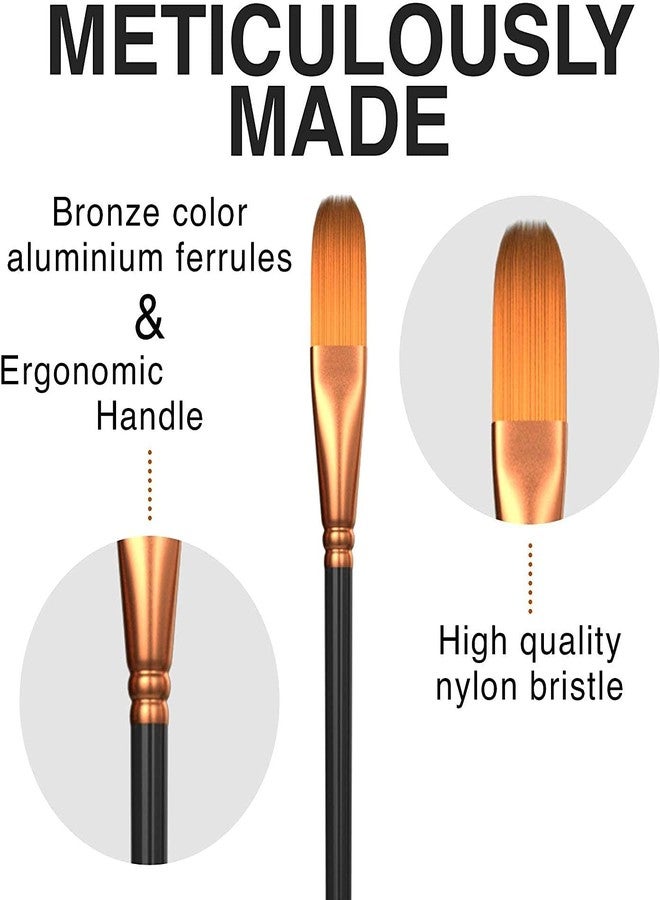 H B MSALA (DEVICE) HB Artist Paint Brush Set - 12 Pcs Acrylic, Oil & Watercolor Brushes for Canvas, Face & Craft Painting | Art Brush Set for Kids, Adults & Artists (Black Gold, Big Size) - Image 3